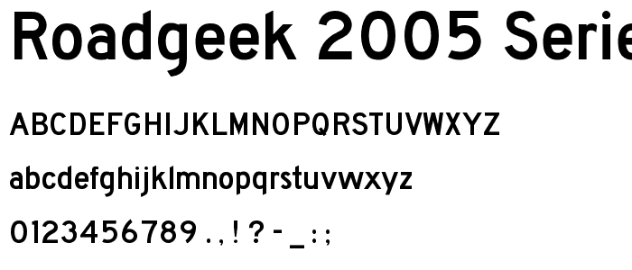 Roadgeek 2005 Series D font